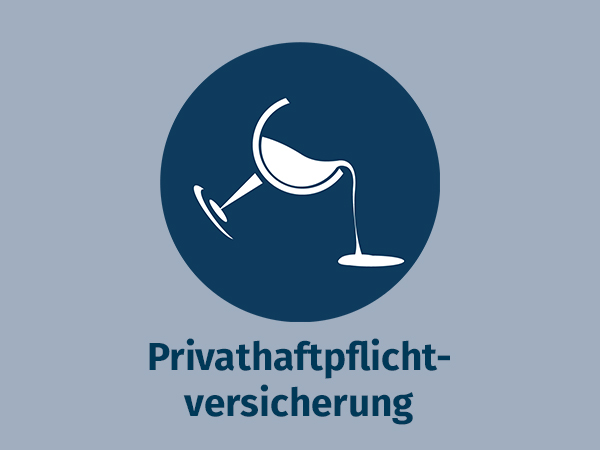 Blaues Icon auf grauem Hintergrund zu allsafe fortuna Privathaftpflichtversicherung