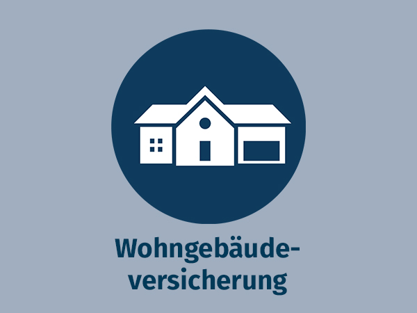 Blaues Icon auf grauem Hintergrund zu allsafe select Wohngebäudeversicherung