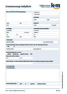 k+m Schadenanzeige Haftpflicht