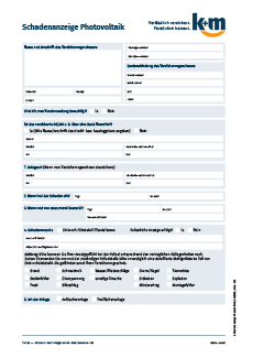 k+m Schadenanzeige Photovoltaik
