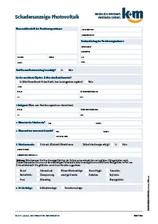 k+m Schadenanzeige Photovoltaik