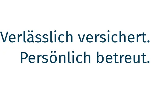 Jubiläums-Logo – Verlässlich versichert. Persönlich betreut. Verlässlich versichert. Persönlich betreut.