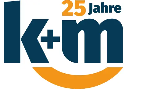 Jubiläums-Logo – 25 Jahre k+m 25 Jahre k+m